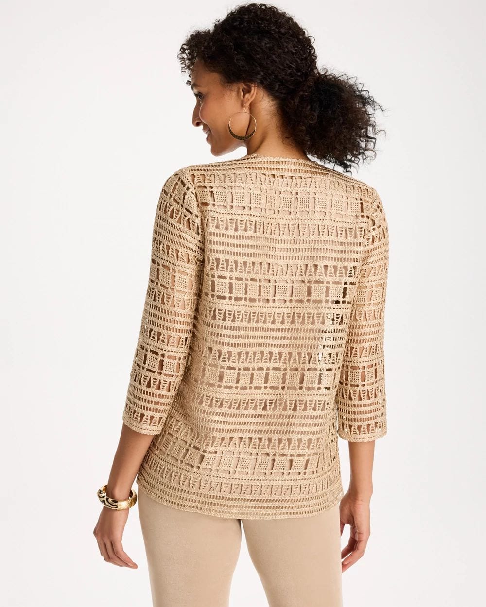 Travelers™ Metallic Crochet Cardigan | Chico's